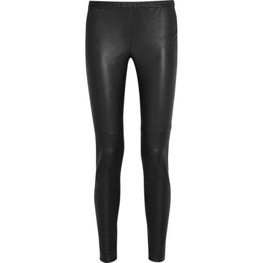 Stretch-leather leggings net-a-porter czarny 