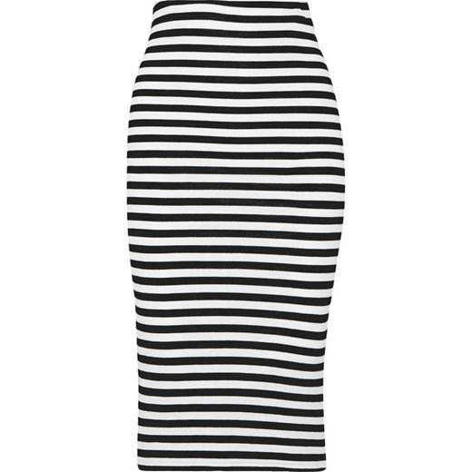 Riviera striped cotton-blend jersey pencil skirt net-a-porter szary bawełna