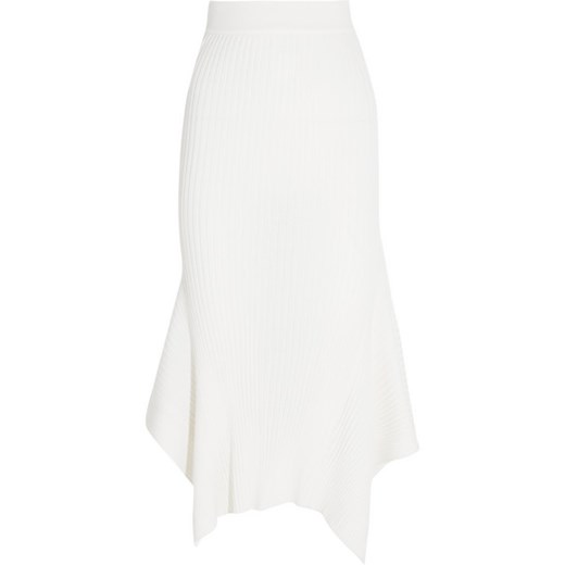 Ribbed wool and silk-blend midi skirt net-a-porter bialy midi