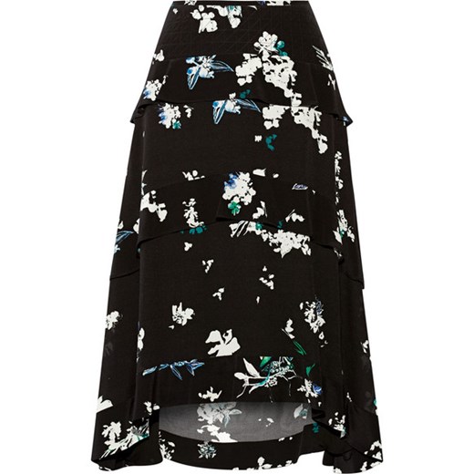 Tiered floral-print silk-georgette skirt net-a-porter czarny 