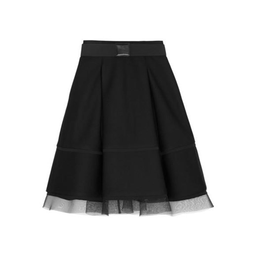 Pleated mesh-trimmed scuba-modal skirt net-a-porter czarny 