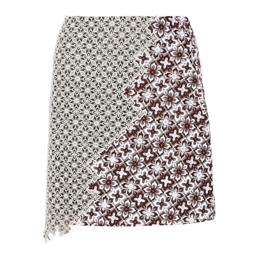 Asymmetric patchwork lace skirt net-a-porter szary asymetryczne