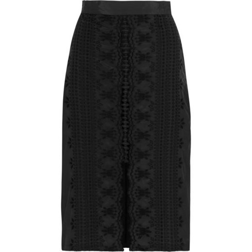 Embroidered cotton-blend skirt net-a-porter czarny bawełna