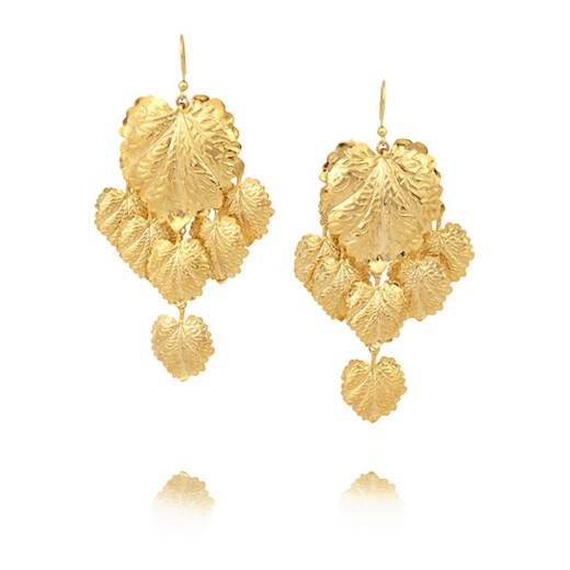 Sottobosco gold-tone leaf earrings net-a-porter zolty 