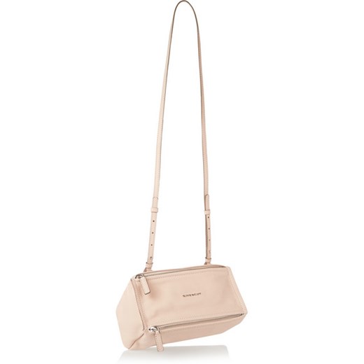 Micro Pandora shoulder bag in blush textured-leather net-a-porter bialy 