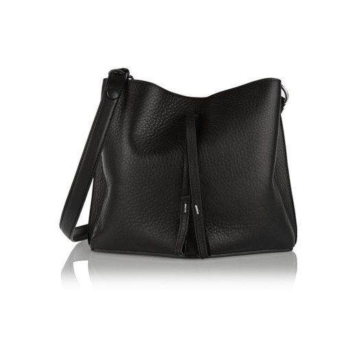 Textured-leather shoulder bag net-a-porter czarny 