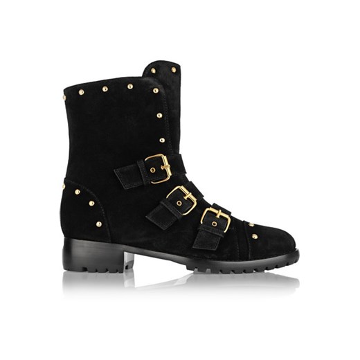 Cobain studded suede ankle boots net-a-porter czarny 