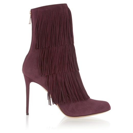 Taos fringed suede ankle boots net-a-porter czarny 