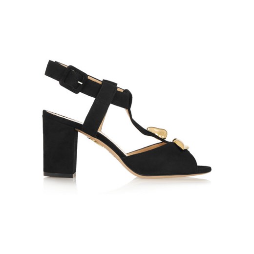 Gala embellished suede sandals net-a-porter czarny lato