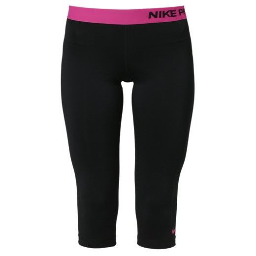 Nike Performance PRO Rajstopy black/vivid pink zalando czarny bez wzorów/nadruków