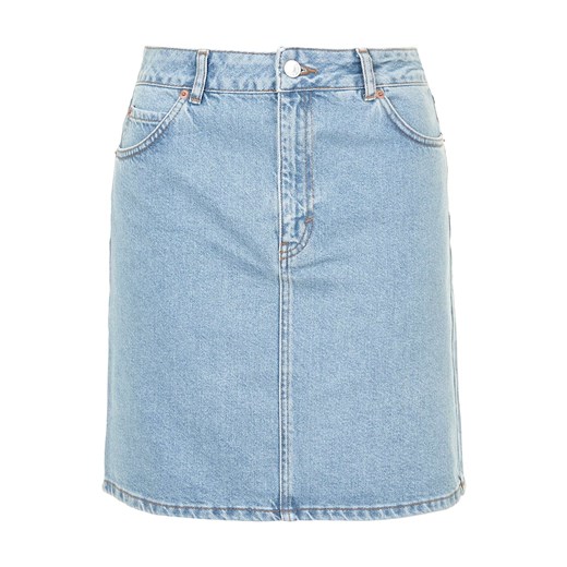 MOTO High-Waisted Denim Skirt topshop niebieski 