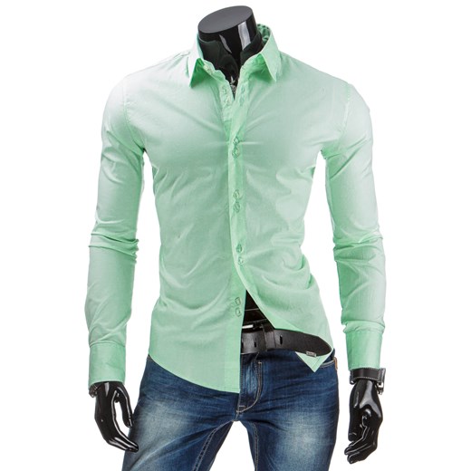Koszula z długim rękawem (dx0814) - Miętowy dstreet zielony bawełna