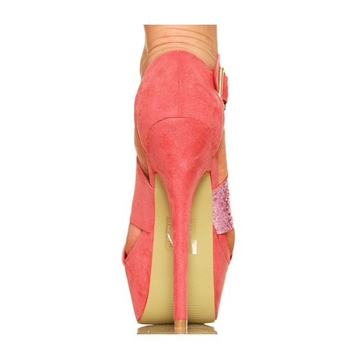 Różowe Sandały - Brokatowe Paski buu-pl rozowy sandały