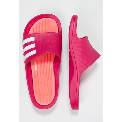 adidas Performance DURAMO COMFORT  Sandały kąpielowe flash red/bold pink/white zalando rozowy bez wzorów/nadruków
