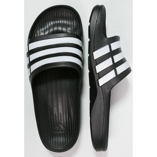 adidas Performance DURAMO Sandały kąpielowe black/white zalando czarny Japonki męskie