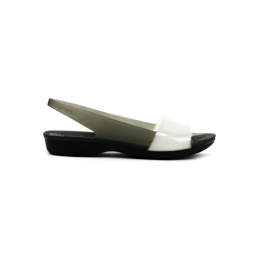Crocs Sandały Colorblock Flat - Czarne Gumowe Sandały Damskie - 200032-05T Crocs spartoo czarny damskie