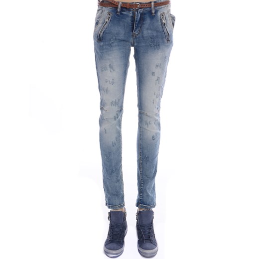 SPODNIE 124-132 JEANS unisono niebieski bawełna