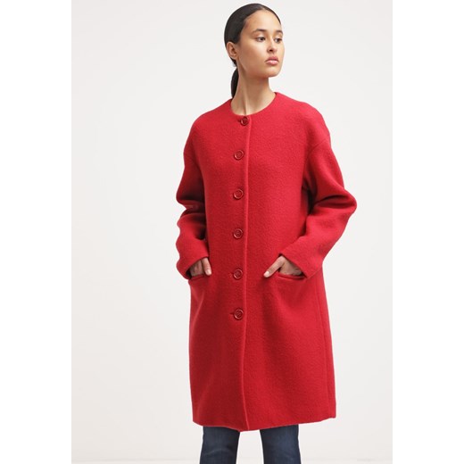 Love Moschino Płaszcz wełniany /Płaszcz klasyczny red zalando czerwony bez wzorów/nadruków