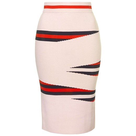 Eraser Stripe Pencil Skirt topshop bezowy Spódnice ołówkowe