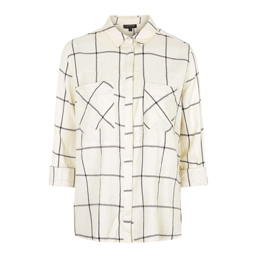 Large Scale Checked Shirt topshop bezowy lato