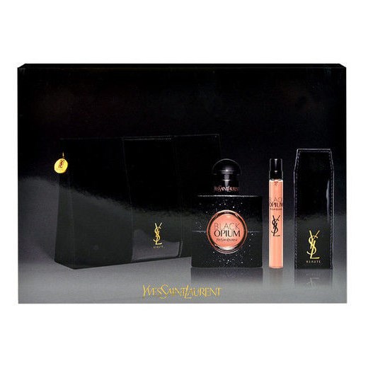 Yves Saint Laurent Black Opium W Zestaw perfum Edp 50ml + 10ml Edp + Kosmetyczka e-glamour czarny
