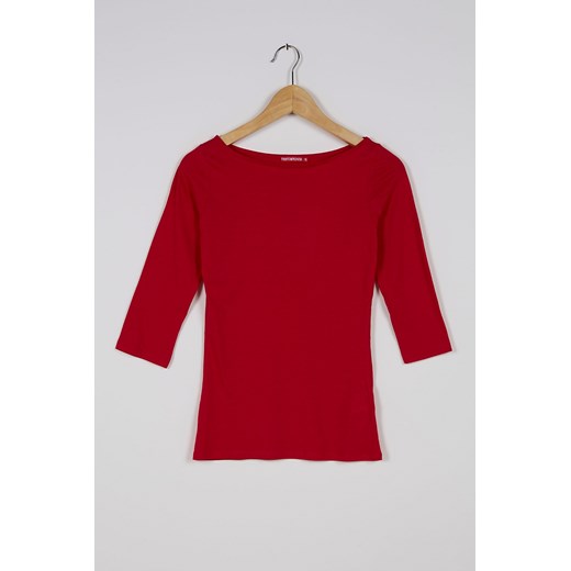 Plain 3/4 sleeve t-shirt terranova czerwony jersey