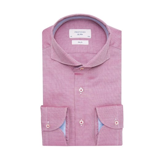 Elegancka różowa koszula męska prosty splot  SLIM FIT eleganckipan-com-pl rozowy bawełna