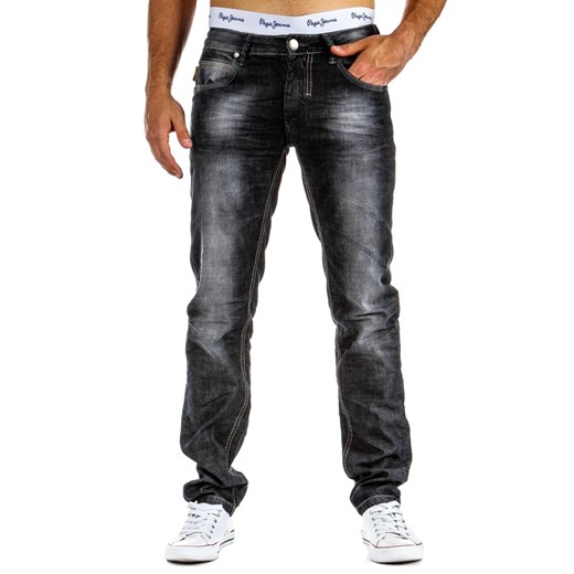 Spodnie jeansowe (ux0299) dstreet szary bawełna
