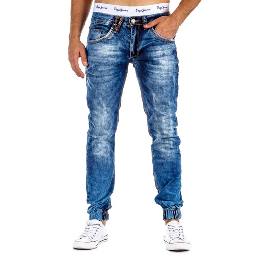 Spodnie jeansowe (ux0295) dstreet niebieski bawełna