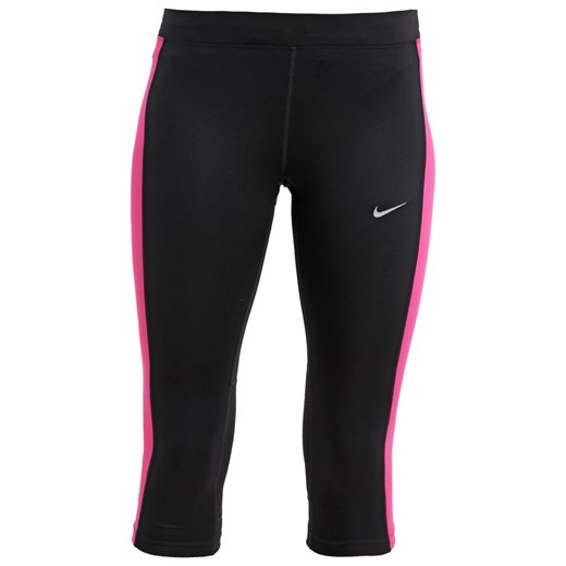Nike Performance FILAMENT  Rajstopy black/vivid pink/reflective silver zalando czarny elastan