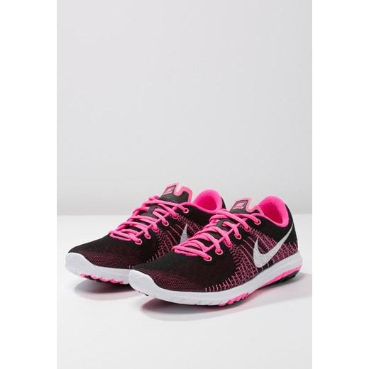 Nike Performance FLEX ELEMENT Obuwie do biegania Lekkość black/white/pink pow/vivid pink zalando fioletowy lekkie