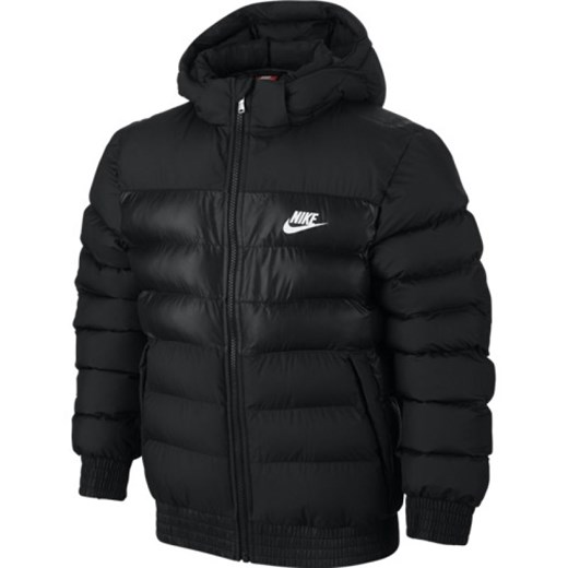 Kurtka zimowa Nike YA Stadium Jacket Junior 646994-011 hurtowniasportowa-net czarny kaptur