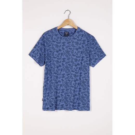 Paisley print t-shirt terranova niebieski t-shirty