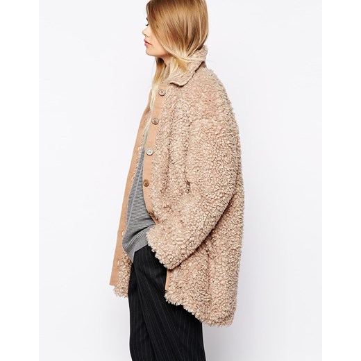 The Laden Showroom X Paisie Teddy Bear Faux Fur Coat - Tan asos bezowy