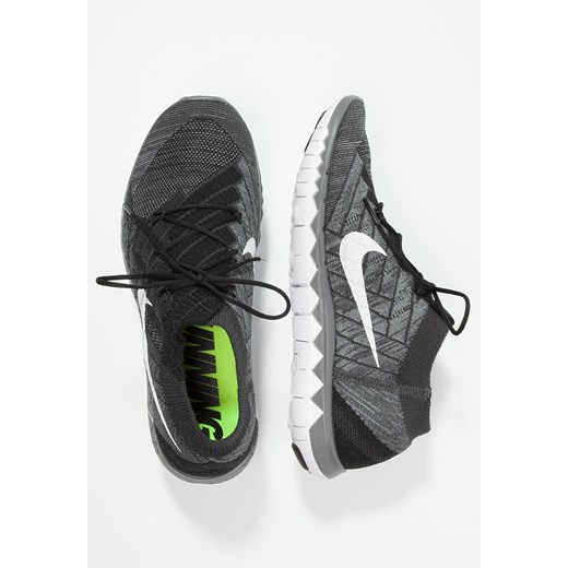 Nike Performance FREE 3.0 FLYKNIT  Obuwie do biegania neutralne black/white/anthracite/dark grey zalando czarny do biegania