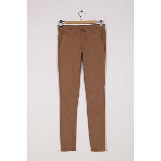 Elasticated trousers with front hip pocket terranova brazowy 