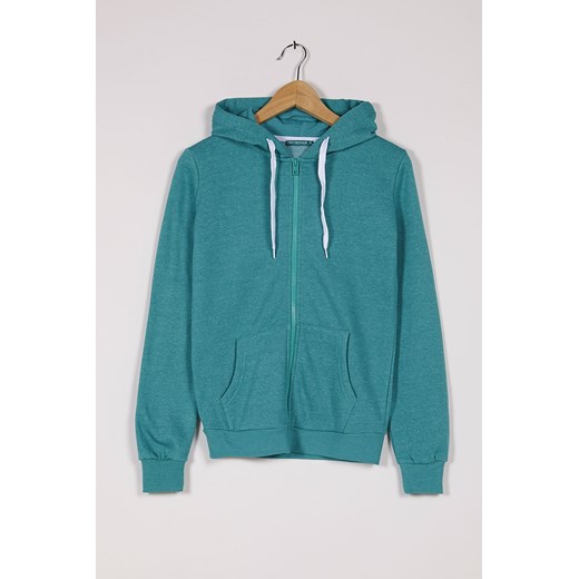 Sweatshirt with hood and zip terranova turkusowy kaptur