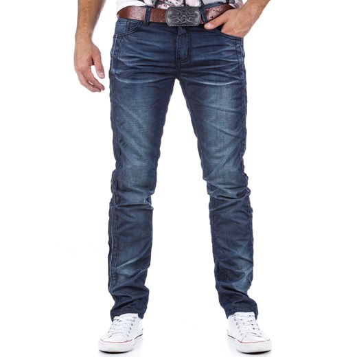 Jeansy męskie spodnie dżinsowe (ux0322) dstreet niebieski bawełna
