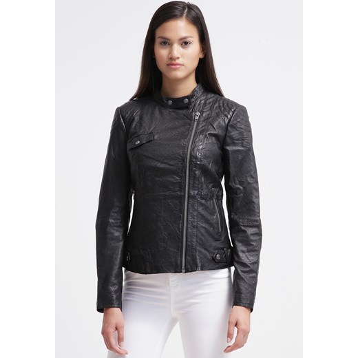 Esprit Kurtka skórzana black zalando szary długie
