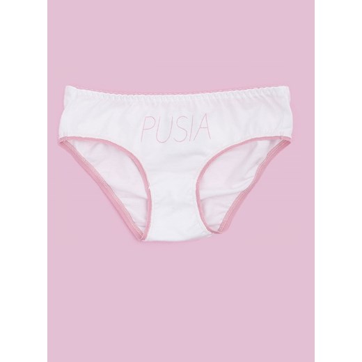 Majtki PUSIA białe showroom-pl rozowy bawełna