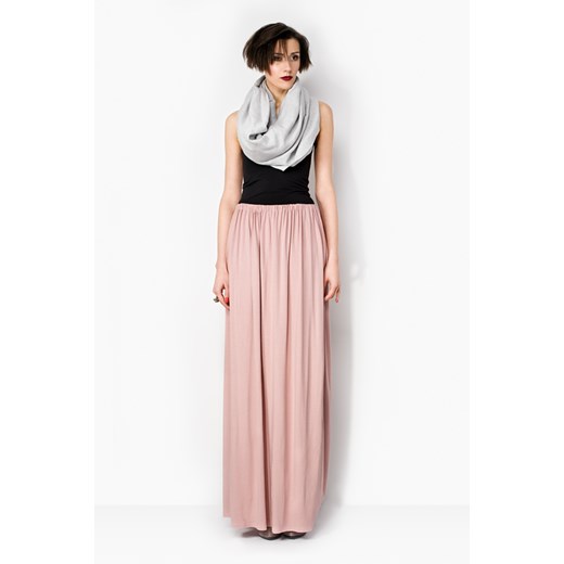Spódnica maxi z jerseyu showroom-pl rozowy jersey