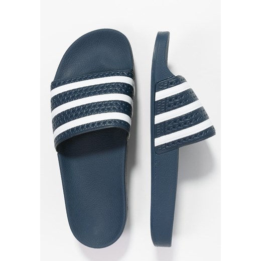 adidas Originals Adilette Sandały kąpielowe blue/ white zalando zielony sznurówki