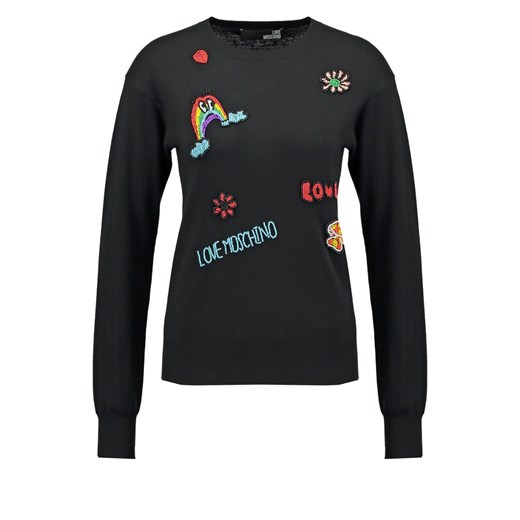 Love Moschino Sweter black zalando czarny bawełna