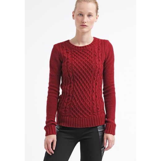 Zalando Essentials Sweter dark red zalando czerwony długie