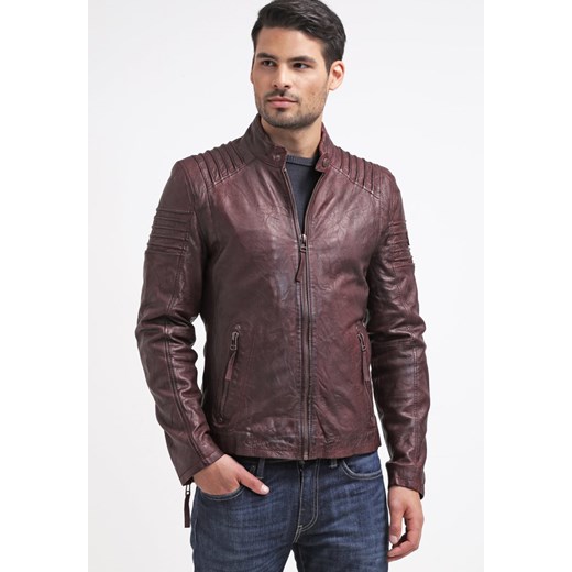 Gipsy COPPER Kurtka skórzana bordeaux zalando szary bez wzorów/nadruków
