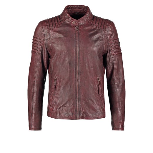 Gipsy COPPER Kurtka skórzana bordeaux zalando fioletowy abstrakcyjne wzory