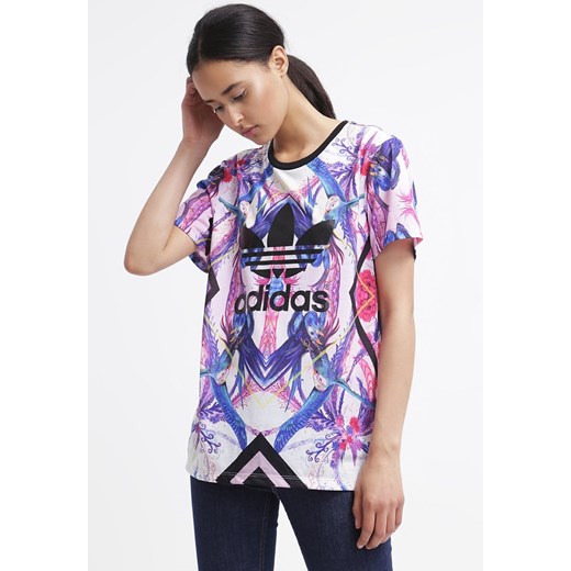 adidas Originals Tshirt z nadrukiem multicolor zalando fioletowy casual