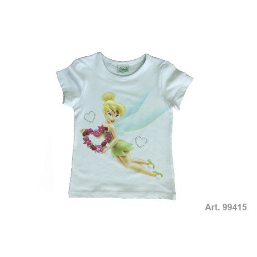 Bluzka dziewczęca z krótkim rękawkiem - Tinker Bell, biała, rozmiar 104 piccolino-sklep-pl zielony bawełna