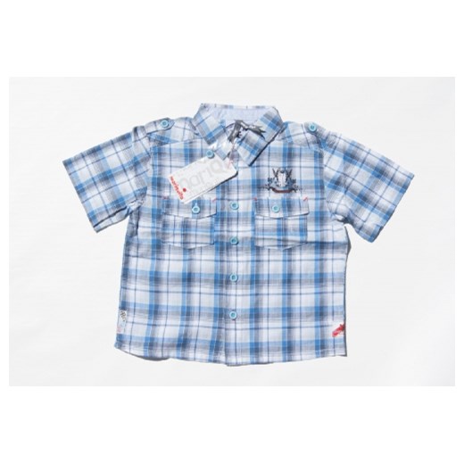 Koszula chłopięca, krótki rękaw rozmiar 104 piccolino-sklep-pl niebieski bawełna