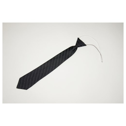 Krawat dla chłopca, krótki - czarny w paski piccolino-sklep-pl czarny chłopięce